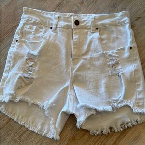 Joyfolie MIA, distressed, white, denim shorts. Size 29 NWOT